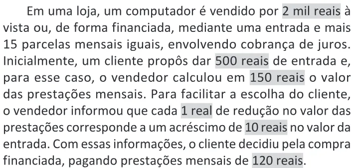 Trecho original com figura, tabela ou fórmula da questão 158 do ENEM 2025 - 2º Dia – Caderno 11 – Laranja (Braile e ledor) – Aplicação Regular - (Ledor) - Belém, Ananindeua e Marituba.