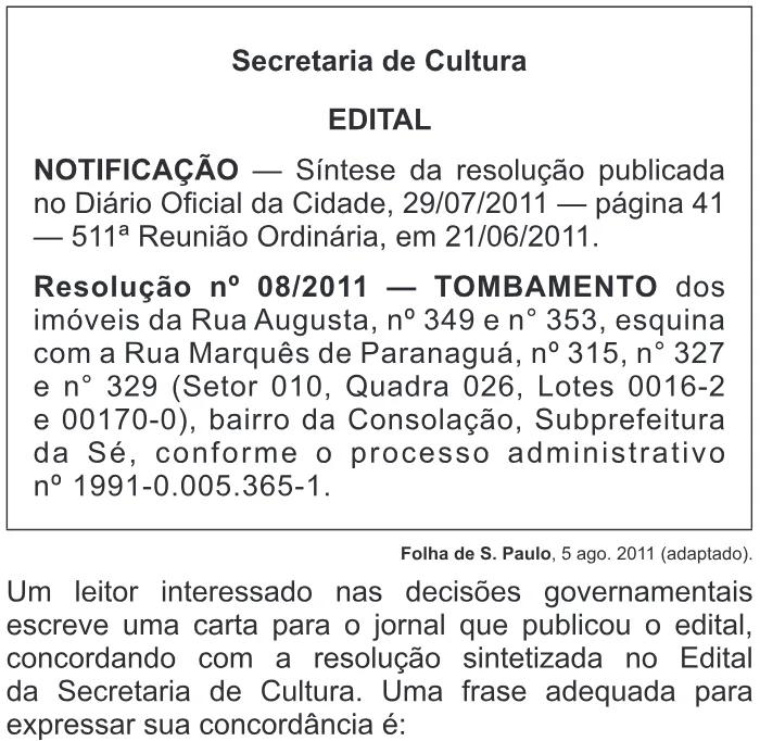 Trecho original com figura, tabela ou fórmula da questão 107 do ENEM 2013 - 2º Dia - Caderno 7 - Azul – Aplicação regular.