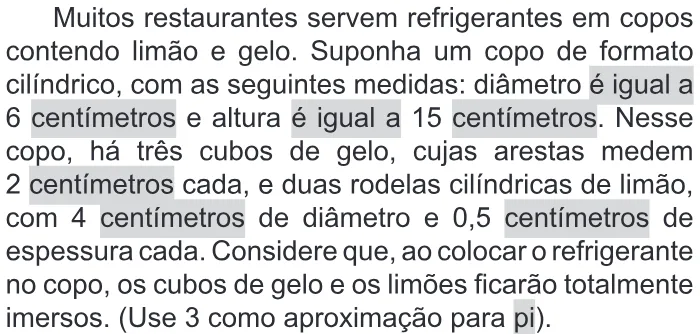 Trecho original com figura, tabela ou fórmula da questão 158 do ENEM 2019 - 2º Dia – Caderno 11 – Laranja – Reaplicação/PPL.