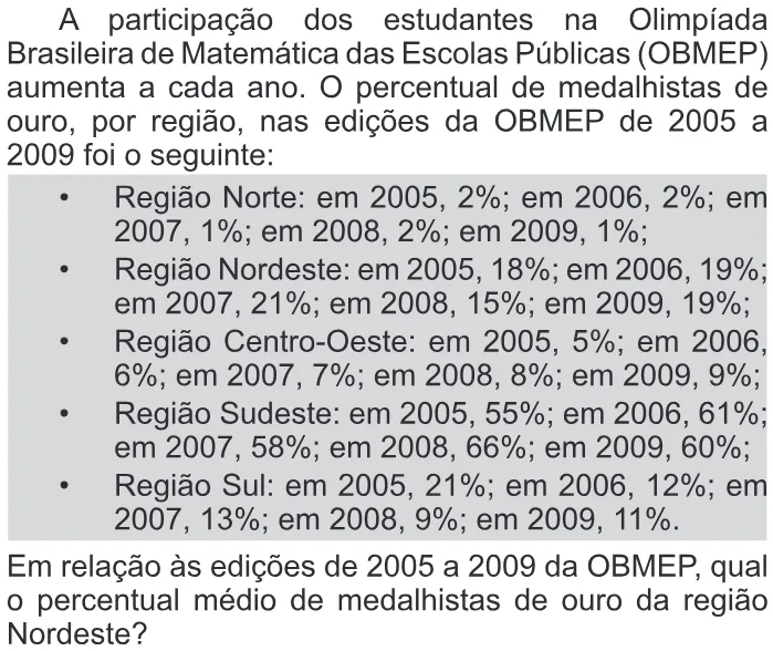 Trecho original com figura, tabela ou fórmula da questão 153 do ENEM 2011 - 2º Dia - Caderno 6 - Cinza – Ledor.