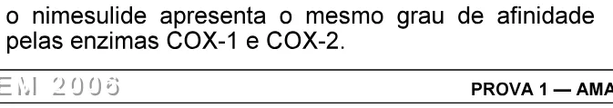 Alternativa E da questão 45 do ENEM 2006 - Caderno Amarelo.