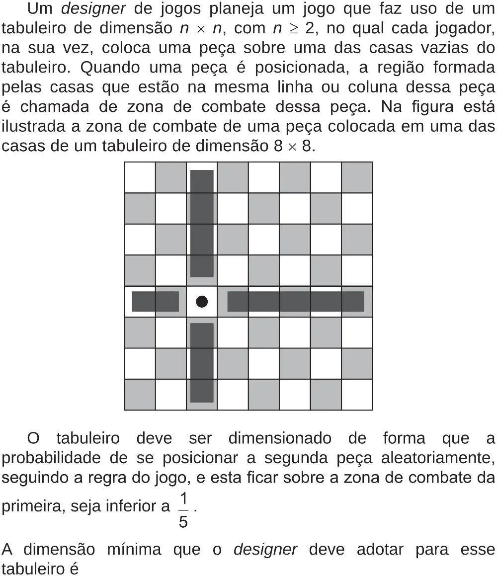 Trecho original com figura, tabela ou fórmula da questão 180 do ENEM 2018 - 2º Dia - Caderno 5 – Amarelo (Superampliada) – Aplicação regular.