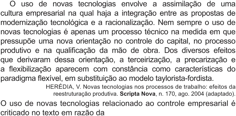 Trecho original com figura, tabela ou fórmula da questão 86 do ENEM 2021 - 1º Dia – Caderno 2 – Amarelo (Superampliada) – Aplicação Regular.