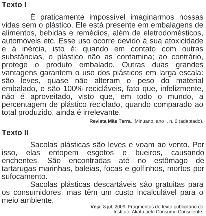 Trecho original com figura, tabela ou fórmula da questão 106 do ENEM 2009 - 2º Dia - Caderno 8 - Rosa.