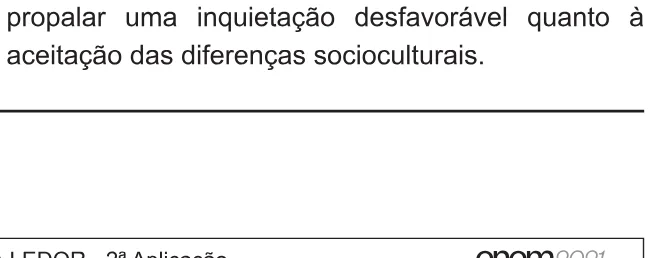 Alternativa E da questão 8 do ENEM 2021 - 1º Dia – Caderno 9 – Laranja (braile e ledor) – Reaplicação/PPL/Segunda Oportunidade.
