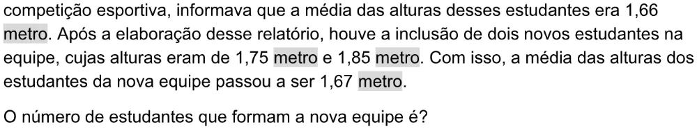 Trecho original com figura, tabela ou fórmula da questão 169 do ENEM 2025 - 2º Dia – Caderno 11 – Laranja (Braile e ledor) – Aplicação Regular - Leitor de tela (NVDA) - Belém, Ananindeua e Marituba.