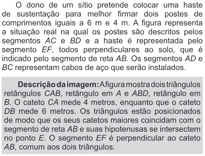 Trecho original com figura, tabela ou fórmula da questão 160 do ENEM 2013 - 2º Dia - Caderno 6 - Cinza – Ledor.