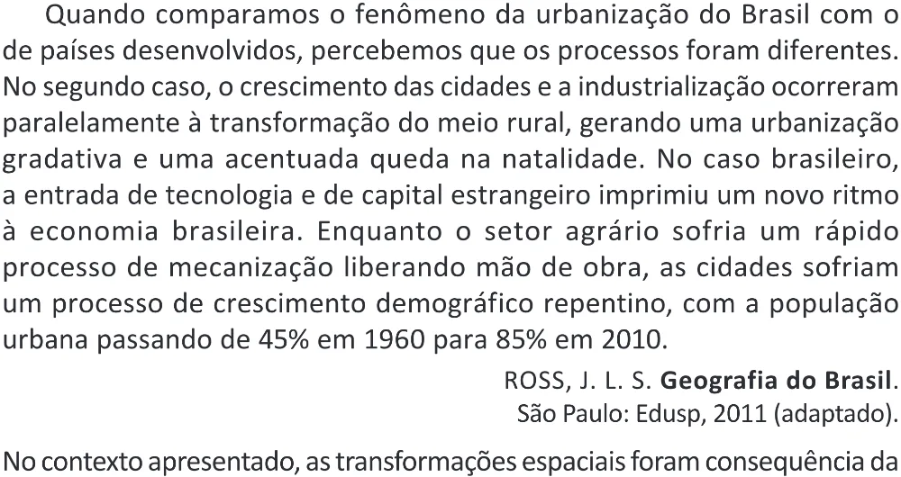 Trecho original com figura, tabela ou fórmula da questão 70 do ENEM 2025 - 1º Dia – Caderno 9 – Laranja (Braile e ledor) – Reaplicação - (Superampliada).