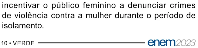 Alternativa E da questão 29 do ENEM 2023 - 1º Dia – Caderno 10 – Verde (Libras) – Aplicação Regular.