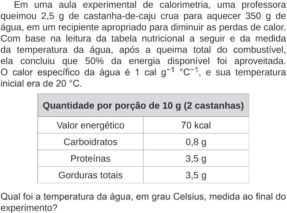 Trecho original com figura, tabela ou fórmula da questão 124 do ENEM 2019 - 2º Dia – Caderno 6 – Cinza (Superampliada) – Aplicação Regular.