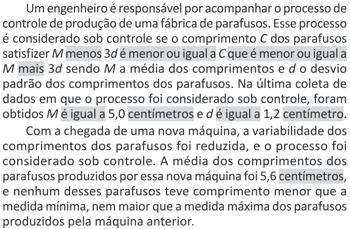 Trecho original com figura, tabela ou fórmula da questão 172 do ENEM 2025 - 2º Dia – Caderno 11 – Laranja (Braile e ledor) – Aplicação Regular - (Ledor) - Belém, Ananindeua e Marituba.