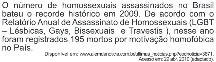 Trecho original com figura, tabela ou fórmula da questão 30 do ENEM 2010 - Dia 1 - Caderno 2 - Amarelo – Aplicação regular.