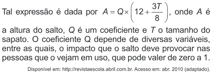 Trecho original com figura, tabela ou fórmula da questão 153 do ENEM 2011 - 2º Dia - Caderno 6 - Cinza – Reaplicação/PPL.