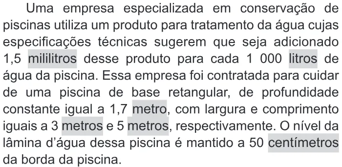 Trecho original com figura, tabela ou fórmula da questão 150 do ENEM 2017 - 2º Dia - Caderno 11 – Laranja (Braile e ledor) – Aplicação regular.