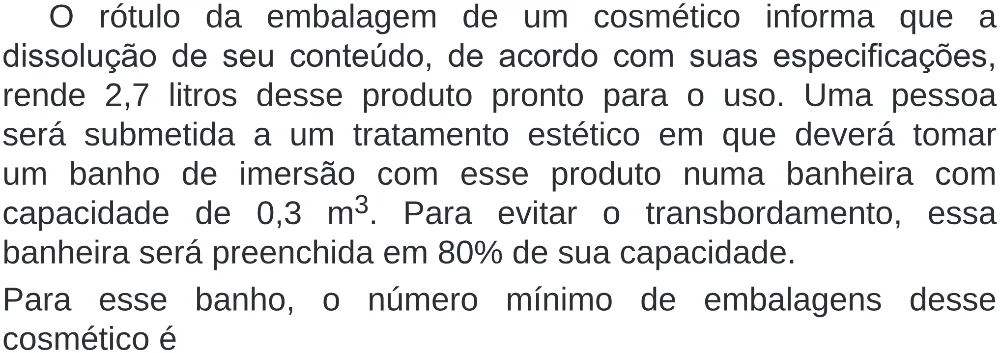 Trecho original com figura, tabela ou fórmula da questão 144 do ENEM 2019 - 2º Dia – Caderno 6 – Cinza (Superampliada) – Aplicação Regular.