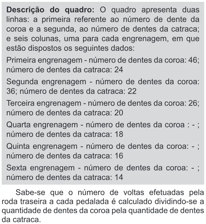 Trecho original com figura, tabela ou fórmula da questão 166 do ENEM 2017 - 2º Dia - Caderno 11 – Laranja (Braile e ledor) – Aplicação regular.