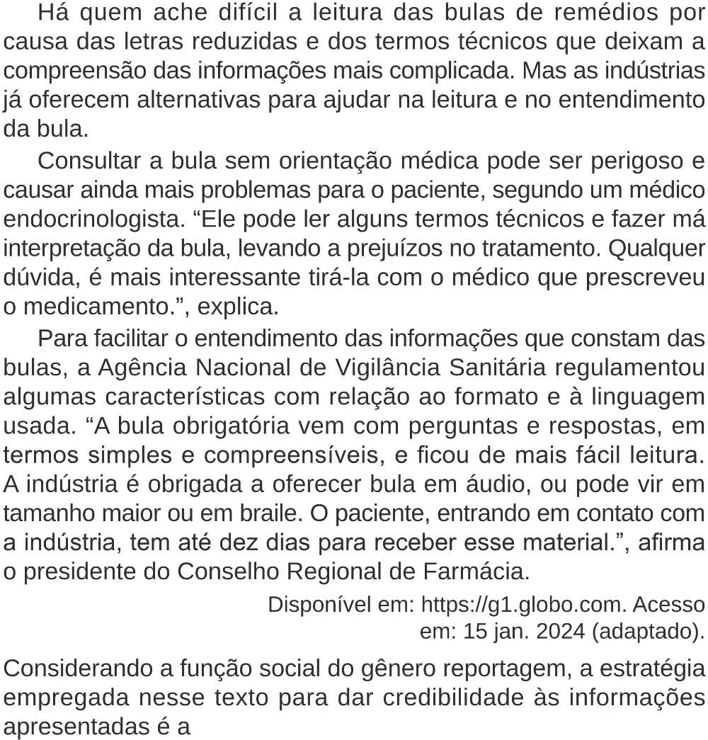 Trecho original com figura, tabela ou fórmula da questão 42 do ENEM 2024 - 1º Dia – Caderno 4 – Verde (Superampliada) – Reaplicação/PPL.