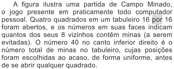 Trecho original com figura, tabela ou fórmula da questão 155 do ENEM 2017 - 2º Dia - Caderno 11 – Laranja (Braile e ledor) – Aplicação regular.