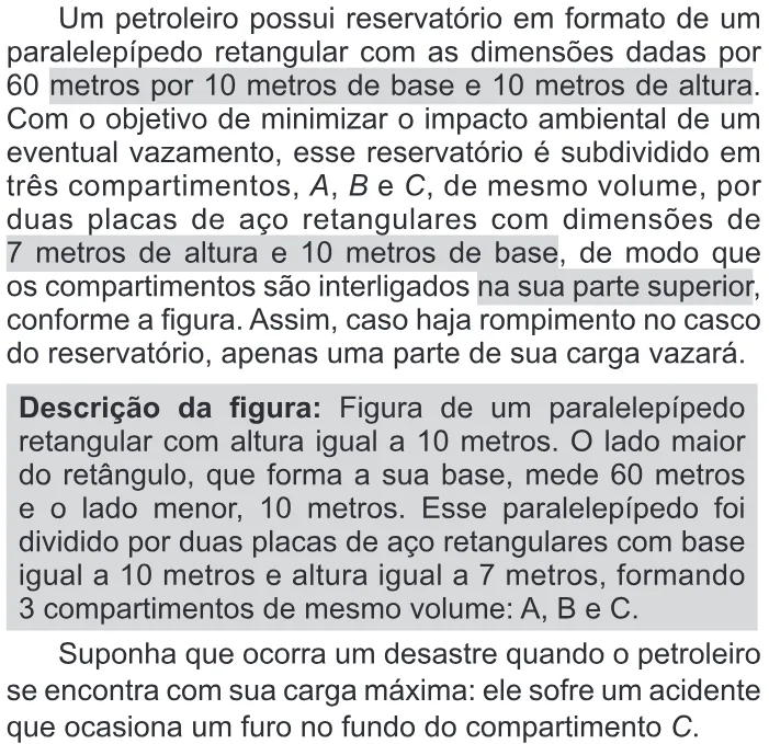 Trecho original com figura, tabela ou fórmula da questão 169 do ENEM 2016 - 2º Dia - Caderno 6 - Cinza – Aplicação regular - Ledor.