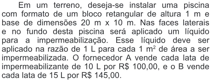 Trecho original com figura, tabela ou fórmula da questão 154 do ENEM 2012 - 2º Dia - Caderno 6 - Cinza – Reaplicação/PPL.