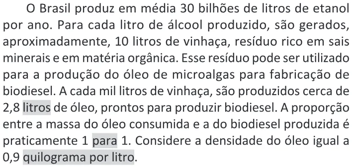 Trecho original com figura, tabela ou fórmula da questão 112 do ENEM 2025 - 2º Dia – Caderno 11 – Laranja (Braile e ledor) – Reaplicação - (Ledor).