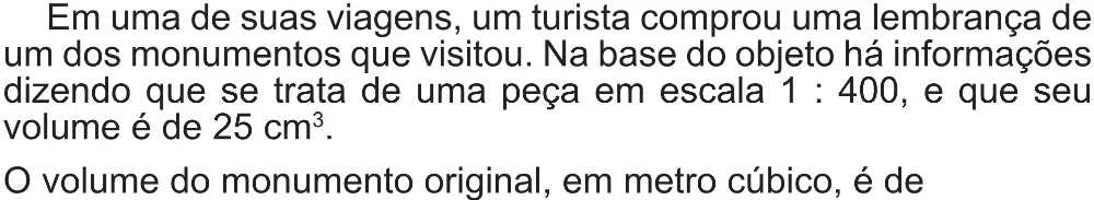 Trecho original com figura, tabela ou fórmula da questão 165 do ENEM 2017 - 2º Dia - Caderno 5 – Amarelo (Superampliada) – Aplicação regular.