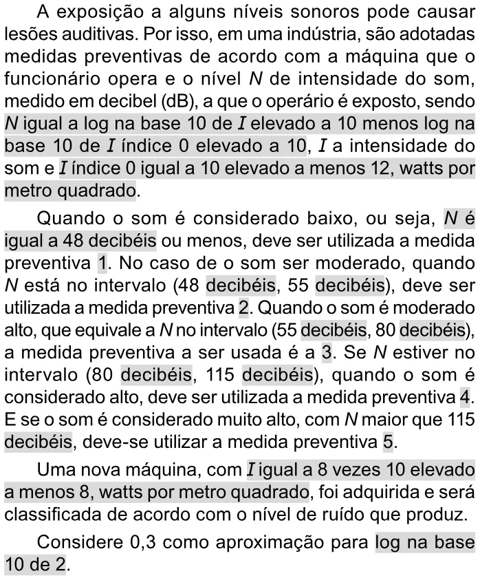 Trecho original com figura, tabela ou fórmula da questão 155 do ENEM 2023 - 2º Dia – Caderno 11 – Laranja (braile e ledor) – Aplicação Regular.