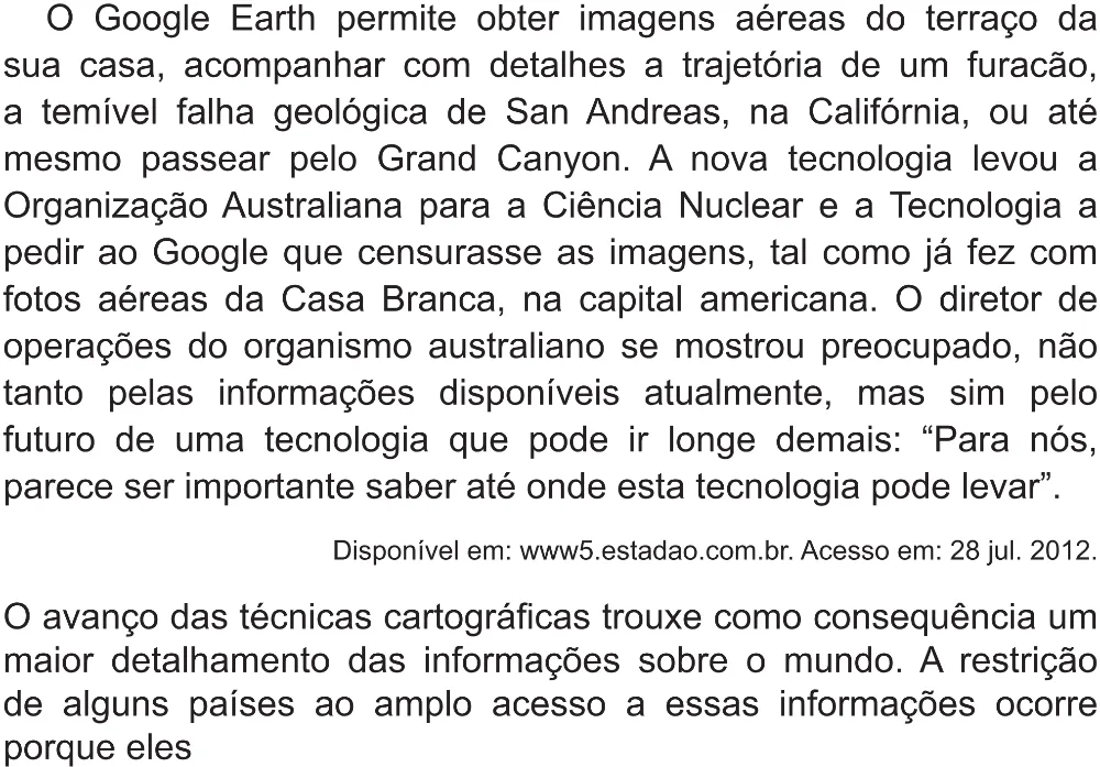 Trecho original com figura, tabela ou fórmula da questão 69 do ENEM 2021 - 1º Dia – Caderno 2 – Amarelo (Superampliada) – Reaplicação/PPL/Segunda Oportunidade.