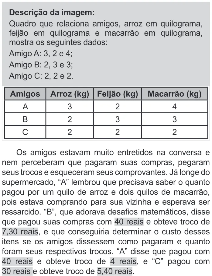 Trecho original com figura, tabela ou fórmula da questão 143 do ENEM 2022 - 2º Dia – Caderno 11 – Laranja (braile e ledor) – Reaplicação/PPL.