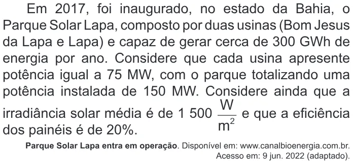 Trecho original com figura, tabela ou fórmula da questão 134 do ENEM 2022 - 2º Dia – Caderno 12 – Verde (Libras) – Aplicação Regular.