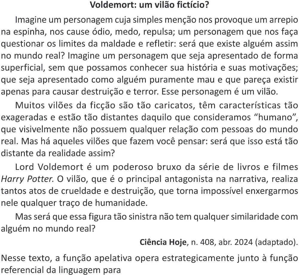 Trecho original com figura, tabela ou fórmula da questão 40 do ENEM 2025 - 1º Dia – Caderno 9 – Laranja (Braile e ledor) – Aplicação Regular - (Superampliada) - Belém, Ananindeua e Marituba.