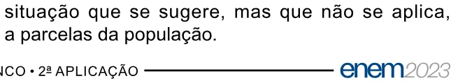 Alternativa E da questão 39 do ENEM 2023 - 1º Dia – Caderno 3 – Branco – Reaplicação/PPL.