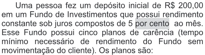 Trecho original com figura, tabela ou fórmula da questão 157 do ENEM 2019 - 2º Dia – Caderno 11 – Laranja – Reaplicação/PPL.