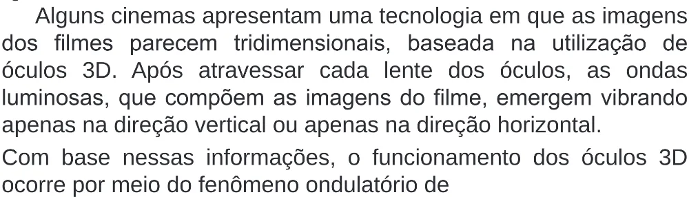 Trecho original com figura, tabela ou fórmula da questão 125 do ENEM 2020 - 2º Dia – Caderno 8 – Rosa (Superampliada) – Reaplicação/PPL.