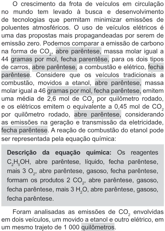 Trecho original com figura, tabela ou fórmula da questão 106 do ENEM 2020 - 2º Dia - Caderno 11 – Laranja (braile e ledor) – Aplicação Regular.