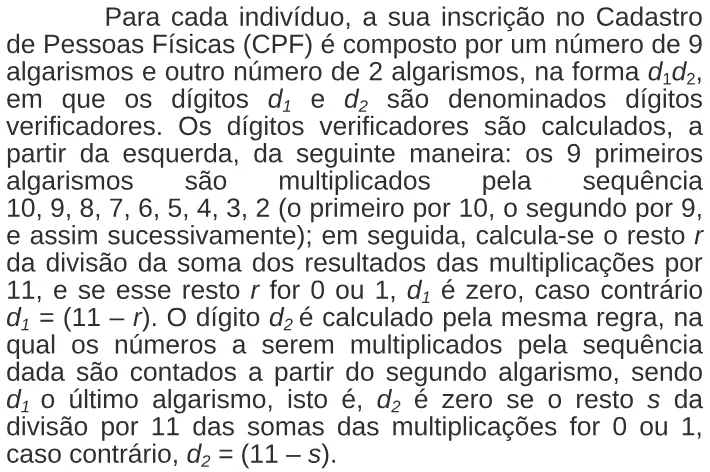 Trecho original com figura, tabela ou fórmula da questão 158 do ENEM 2009 - 2º Dia - Caderno 6 - Cinza.