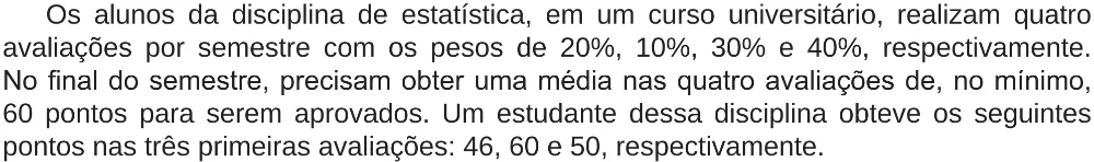 Trecho original com figura, tabela ou fórmula da questão 162 do ENEM 2018 - 2º Dia - Caderno 5 – Amarelo (Ampliada) – Aplicação regular.
