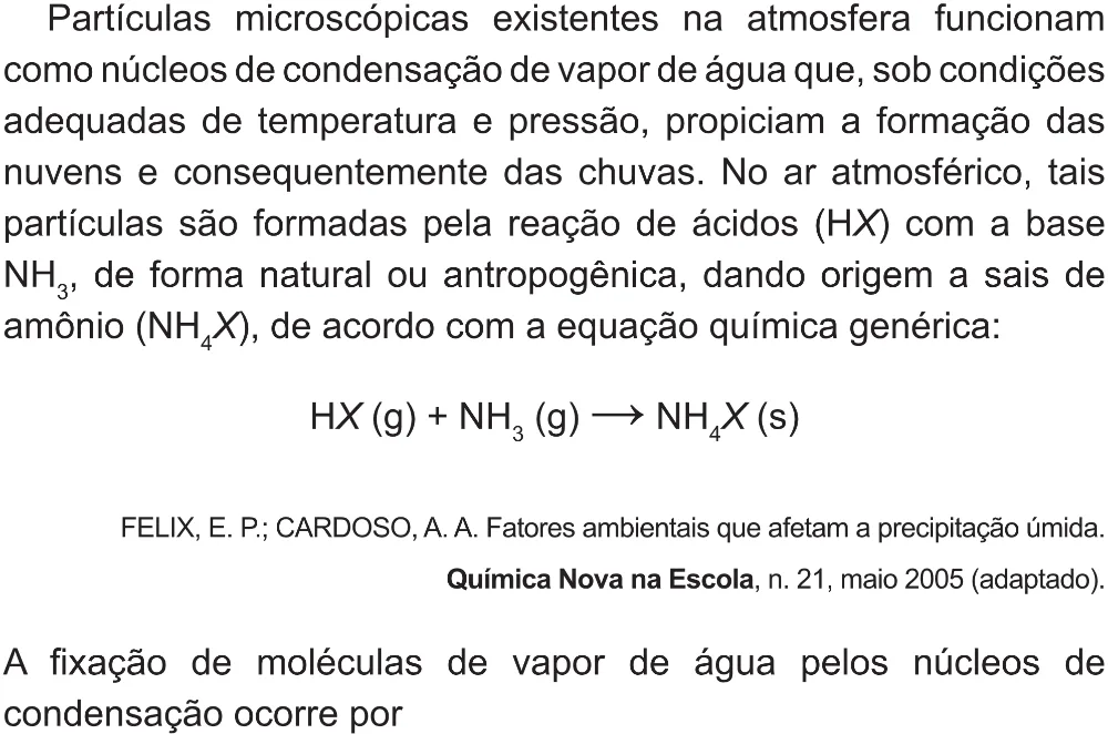 Trecho original com figura, tabela ou fórmula da questão 100 do ENEM 2017 - 2º Dia - Caderno 5 – Amarelo (Superampliada) – Aplicação regular.