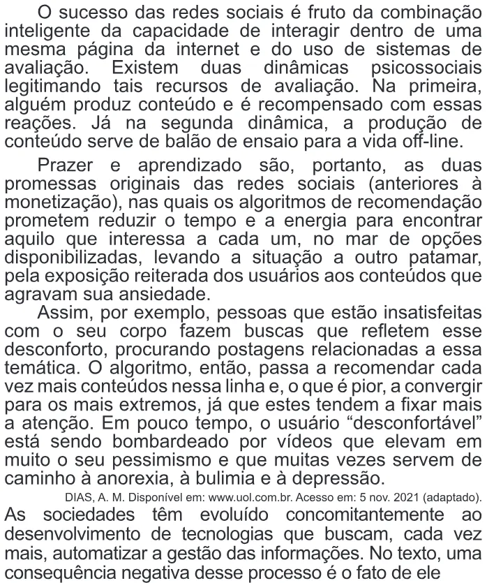 Trecho original com figura, tabela ou fórmula da questão 8 do ENEM 2022 - 1º Dia – Caderno 4 – Rosa – Reaplicação/PPL.