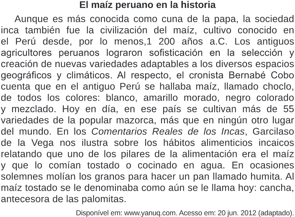 Trecho original com figura, tabela ou fórmula da questão 1 (espanhol) do ENEM 2019 - 1º Dia – Caderno 1 – Azul (Superampliada) – Reaplicação/PPL.