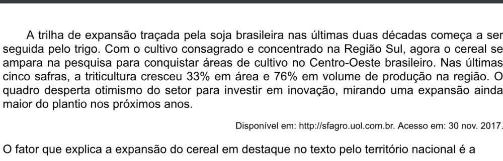 Trecho original com figura, tabela ou fórmula da questão 76 do ENEM 2020 - 1º Dia - Caderno 3 – Branco – Inglês – Aplicação digital.