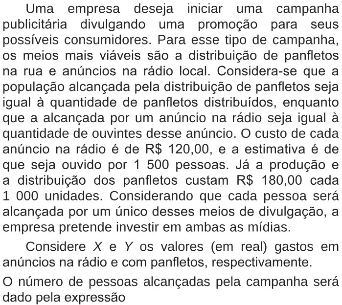 Trecho original com figura, tabela ou fórmula da questão 138 do ENEM 2018 - 2º Dia - Caderno 5 - Amarelo – Aplicação regular.