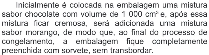 Trecho original com figura, tabela ou fórmula da questão 138 do ENEM 2015 - 2º Dia - Caderno 6 - Cinza – Aplicação regular.