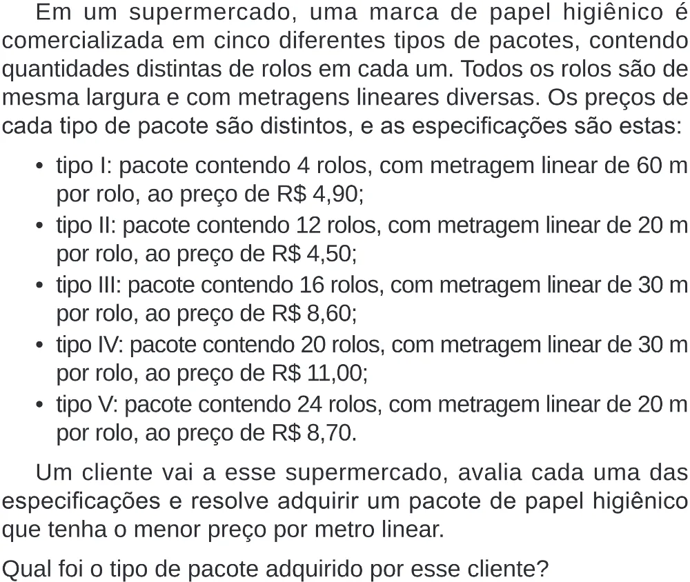 Trecho original com figura, tabela ou fórmula da questão 157 do ENEM 2024 - 2º Dia – Caderno 8 – Verde (Superampliada) – Reaplicação/PPL.
