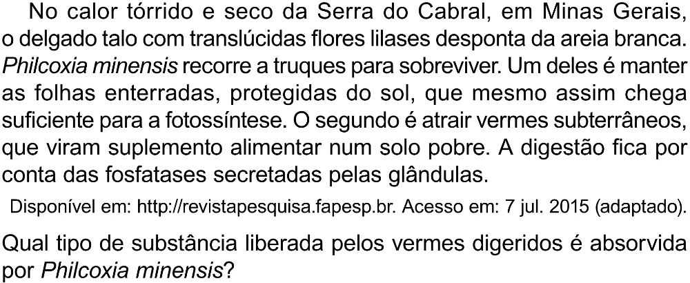 Trecho original com figura, tabela ou fórmula da questão 133 do ENEM 2023 - 2º Dia – Caderno 8 – Rosa (Superampliada) – Reaplicação/PPL.