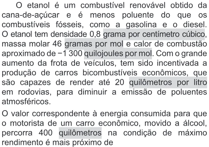 Trecho original com figura, tabela ou fórmula da questão 120 do ENEM 2019 - 2º Dia – Caderno 11 – Laranja – Reaplicação/PPL.