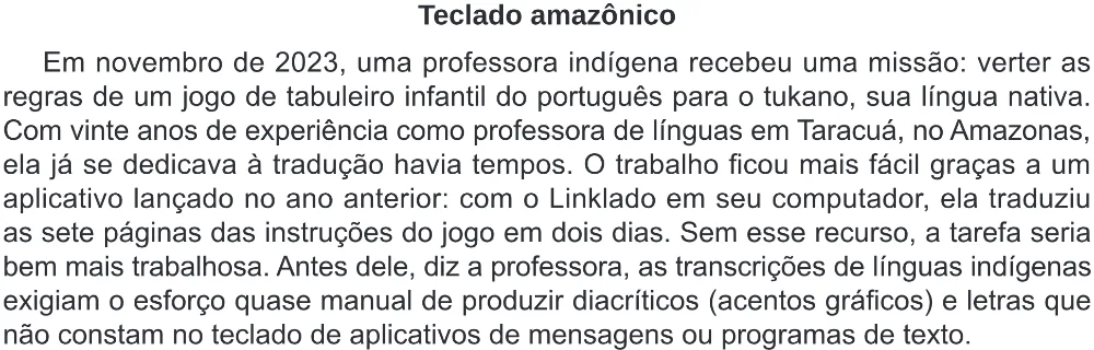 Trecho original com figura, tabela ou fórmula da questão 19 do ENEM 2024 - 1º Dia – Caderno 4 – Verde – Aplicação Regular - (Ampliada).