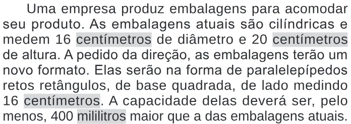 Trecho original com figura, tabela ou fórmula da questão 166 do ENEM 2024 - 2º Dia – Caderno 11 – Laranja (braile e ledor) – Reaplicação/PPL.
