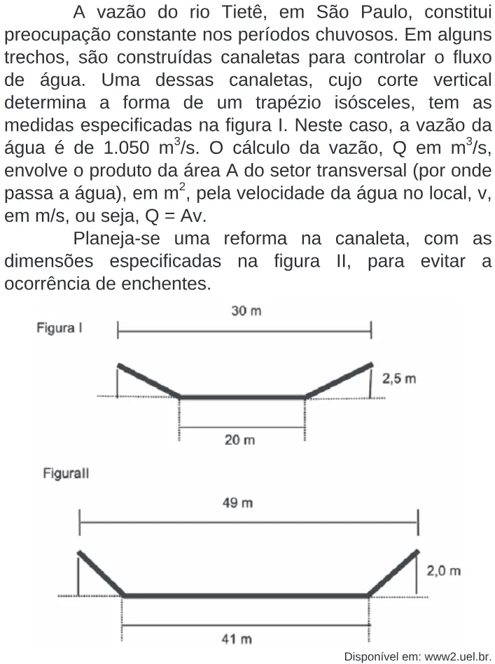 Trecho original com figura, tabela ou fórmula da questão 169 do ENEM 2009 - 2º Dia - Caderno 6 - Cinza.