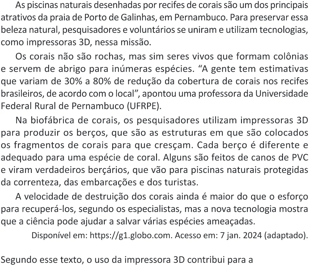 Trecho original com figura, tabela ou fórmula da questão 39 do ENEM 2025 - 1º Dia – Caderno 9 – Laranja (Braile e ledor) – Reaplicação - (Superampliada).